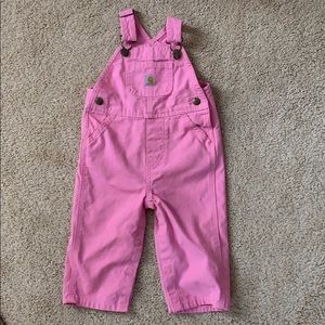 Carhart denim pink overalls